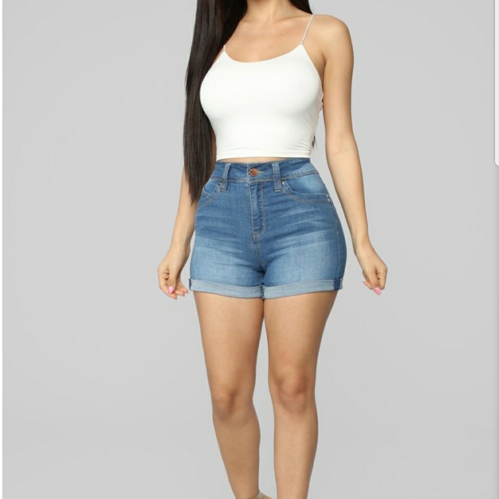 YMI high rise cuffed shorts